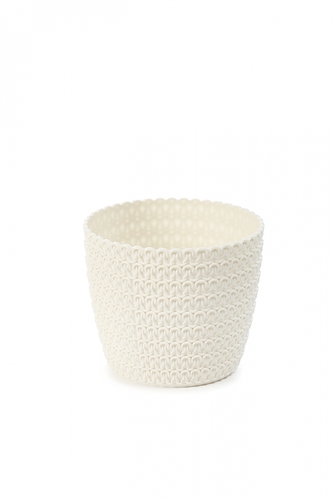 Plastový květináč Magnolia Jersey 110 mm, krémový