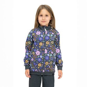 Mikina na zip Grafit Podzimní květy; Barva: šedá; Velikost: 86