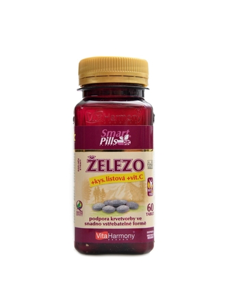 VitaHarmony - Železo 20mg s kyselinou listovou a vitamínem C 60 smartpills