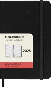 Moleskine Diář 2025 denní tvrdý černý S