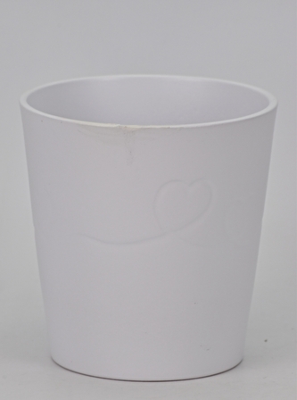 Keramický květináč Endless Love 13 cm bílý II. jakost