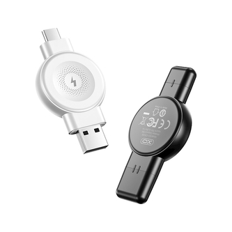 Indukční bezdrátová nabíječka XO-CX026, pro Apple a Galaxy Watch, USB A +USB C, 2,5W, QI, černá