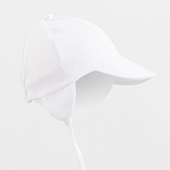 Dětská bavlněná čepička s kšiltem New Baby Casually dressed bílá - velikost 80/86