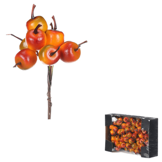 Jablka na drátku, barva oranžová, cena za krabičku (72 ks).