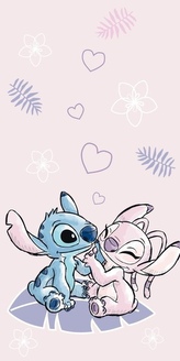 JERRY FABRICS Osuška Lilo and Stitch pink  Bavlna - Froté, 70/140 cm