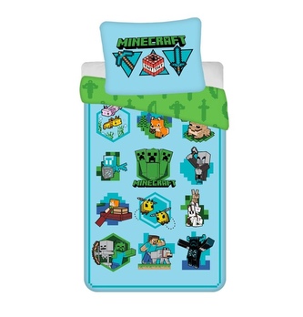 JERRY FABRICS Povlečení Minecraft Lets play  Bavlna, 140/200, 70/90 cm