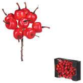 Jablka na drátku, barva červená, cena za krabičku (72 ks).