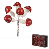 Houby na drátku, barva červená, cena za krabičku (36 ks).