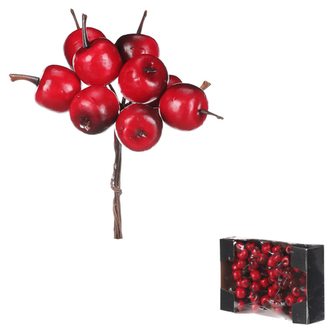 Jablka na drátku, barva tmavě červená, cena za krabičku (72 ks).