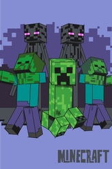 JERRY FABRICS Fleece deka Minecraft Mobs coming for you  Polyester, 100/150 cm