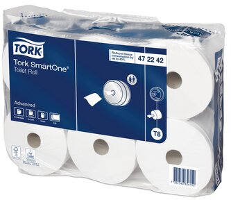 Toaletní papír s vnitřním odvíjením Tork SmartOne, 2 vr., recykl, 207 m, 6 ks, T8