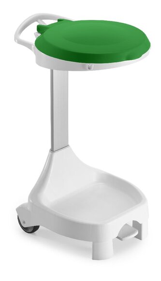 Stojan Smile, pro pytel 120 l, podvozek s pedálem, 2 kolečka, zelené víko