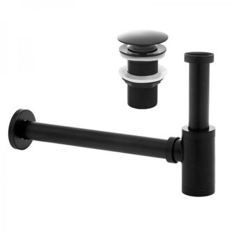 DURAmat Výpusť KLIK-KLAK + sifon, HAPPO 46397, černá, matná, bez přepadu