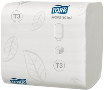 Toaletní papír skládaný Tork Advanced, 2 vr., recykl, 252 ks, T3