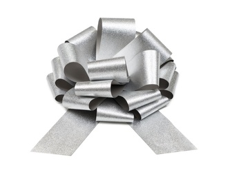 Stahovací stuha stříbrná - 30 cm