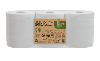 Ručníky v roli Centrefeed Simplify, 2 vr., bílé, 90 m, 3 ks