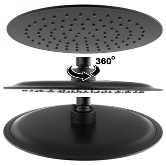 DURAmat Hlavice sprchová, stropní, PACIFIC 47967, černá