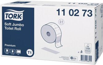 Toaletní papír v roli Tork Jumbo Premium, maxi, 2 vr., recykl, 360 m, 6 ks, T1