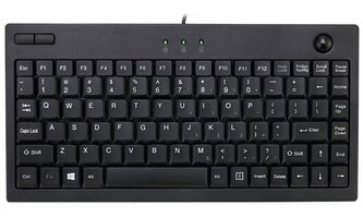 Adesso AKB-310UB/ drátová klávesnice/ mini/ trackball/ USB/ černá/ US layout