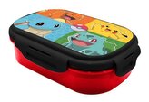 Plastový box na svačinu s příborem Pokémon: Čtyři pokémoni (22 x 14 x 6 cm)