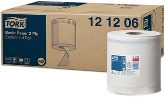 Ručníky v roli s vnitřním odvíjením Tork Basic, 2 vr., bílé, 160 m, 6 ks, M2