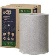 Utěrky čisticí průmyslové Tork, 390 útržků, 38 x 32 cm, 148,2 m, šedé, W1/W2/W3