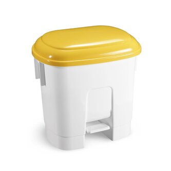 Koš na odpad Derby, 30 l, nášlapný, bílý/žluté víko