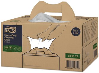 Utěrky čisticí skládané Tork Heavy-Duty, 180 ks, 35,5 x 41,5 cm, bílé, W7
