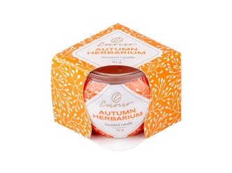 Emocio Sklo Dekor 70x62 mm Autumn Herbarium, vonná svíčka - Rhubarb & Spiced Vanilla