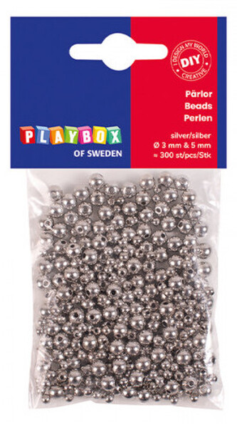 Korálky perličky stříbrné 300 ks
