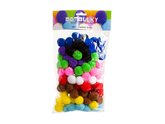 Bambulky, barevné - 100 ks, 25 mm