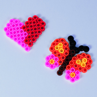 Destičky XL pro zažehlovací korálky 10 ks, motýl a srdce