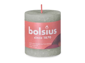 Bolsius Rustic Shine Válec 68x80mm Foggy Green, šedozelená svíčka