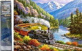 Diamantový obrázek - Vlak v horském údolí 30 x 40 cm