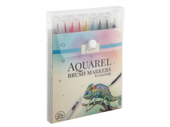 Akvarelové štětcové fixy,8ks + štětec