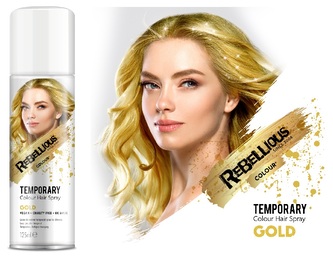 Dočasný barevný sprej na vlasy 125ml Zlatý "Gold"