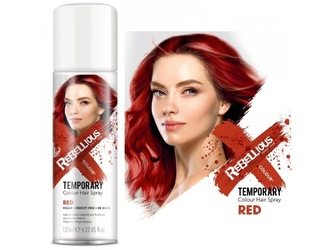 Dočasný barevný sprej na vlasy, 125 ml - Červený "Red"