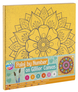 Malování na glitrové plátno podle čísel - Mandala