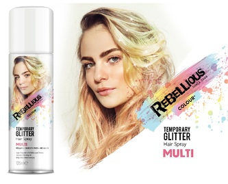 Dočasný třpytivý sprej na vlasy, 125 ml - Barevný "Multi Mix"
