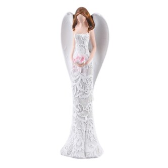 Keramický andělíček s kyticí