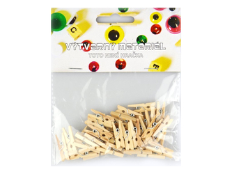 Kolíčky přírodní, 45 ks - 25 x 3 mm