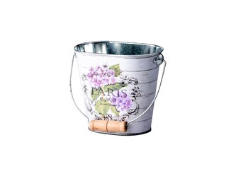 Květináč plechový  125x80x110mm, oválný s uchem Paris, barevný