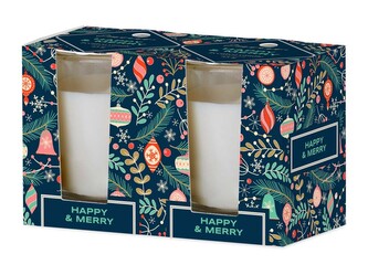 Emocio Sklo 52x65 mm 2ks v krabičce Happy & Merry -  Forest Breeze, vonná svíčka