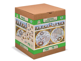Dřevěné puzzle Antická mapa XL,750 dílků
