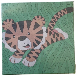 Malování podle čísel na plátno 20x20cm - Tygřík