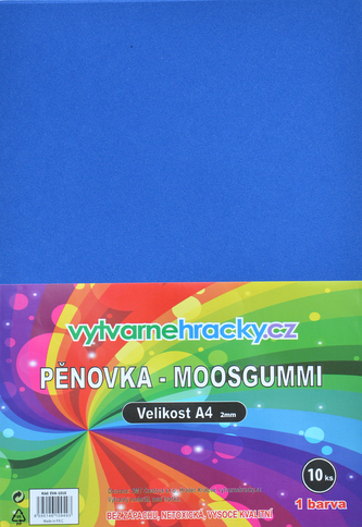 Pěnovka modrá, 10 ks, A4 - cca 2 mm