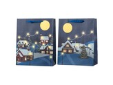 Taška dárková 260x320 mm vesnice ve vánočním čase, barevná