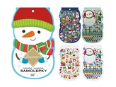 Samolepky vánoční 147x240mm, sněhulák,různé, mix barev