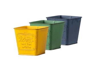 Květináč plechový  95X95X92mm hranatý Home mix  barev