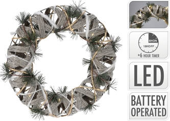 Věnec zdobený s LED světly